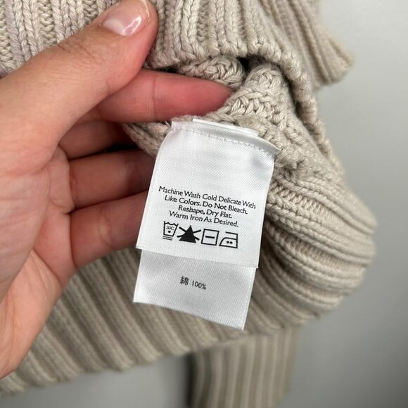 Eddie Baurer‎ 100% cotton beige knit heavy cardigan size small - Picture 5 of 9